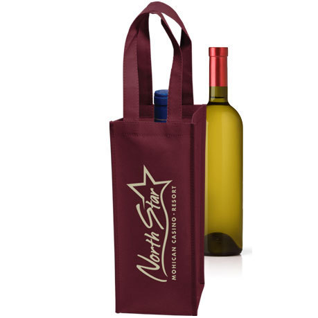 Single bottle wine tote with imprint