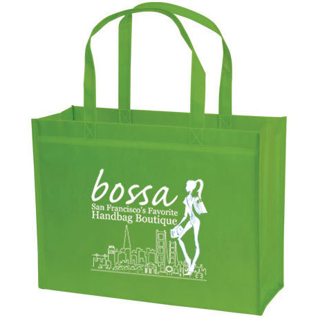 standard green bag with white imprint