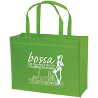 standard green bag with white imprint