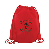 Drawstring Bag in Red with White Imprint